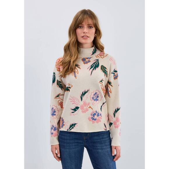 NEW FDJ floral mock neck sweater in bloomsbury